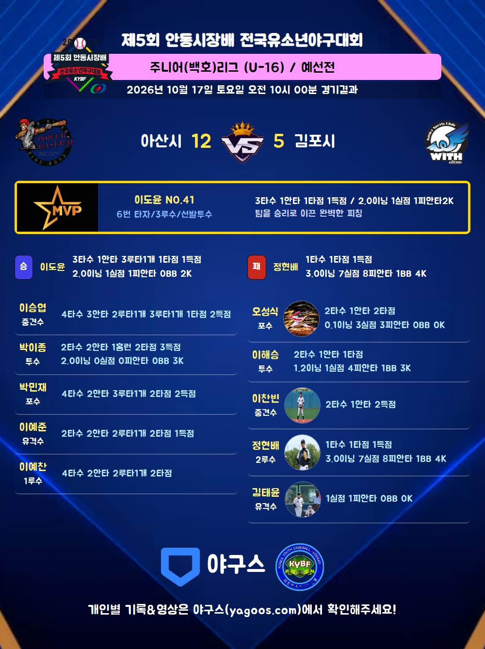 인스타그램 공유용 경기결과 이미지